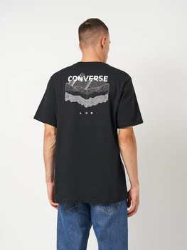 Футболка хлопковая длинная мужская Converse CVM5T195 L Black (0198820076463)