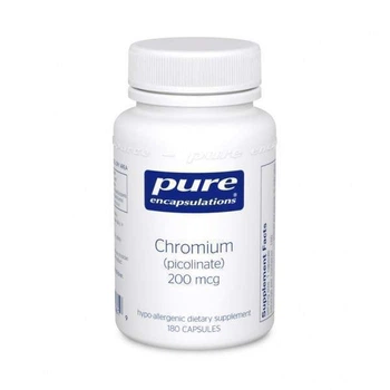 Хром (піколінат), Chromium (picolinate), Pure Encapsulations, для підтримки здорового метаболізму ліпідів та глюкози, 200 мкг, 180 капсул