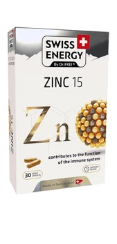 Цинк, ZINC blister, Swiss Energy, 15 мг, 30 веганских капсул