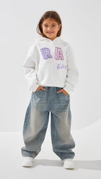Худі з принтом для дівчинки First Kids M-203 110 см Молочний shop (2000999199196)