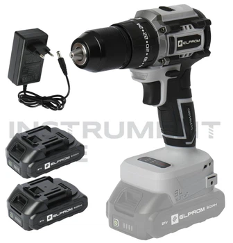 Аккумуляторный шуруповёрт Элпром EDSA-21V-60 IMPACT Professional (бесщёточный, ударный, 21В, 2 аккумулятора по 2 А/ч, зарядное устройство)