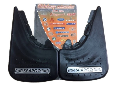 Бризговики малі чорні - 2шт - "SPARCO-"Срібний напис + М'які (з Видавлен.Шипам.)