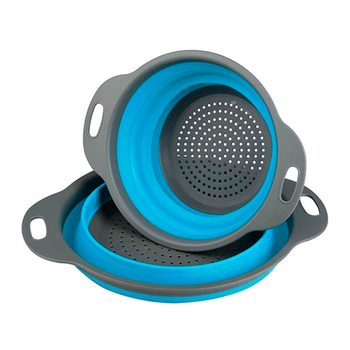 Друшляк силіконовий складаний з двома ручками Collapsible filter baskets 7105, 2 шт., Blue