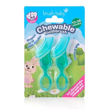 Зубна щітка-гризунець Brush-baby Chewable Toothbrush від 0 до 3 років набір 2 шт