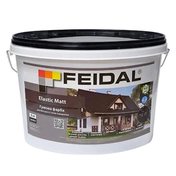 Фарба гумова Feidal Elastic Matt Безбарвна матова для фасадів, даху та внутрішніх робіт 6 кг