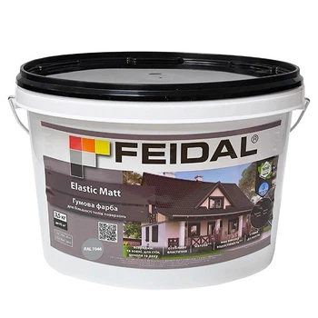 Фарба еластична Feidal Elastic Matt матова для бетону, дерева та металу RAL 7046 Сіра 3.5 кг