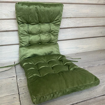 Подушка для стульев (40x120х4см) двойная Decorator Флокс цвет зеленый 84-160