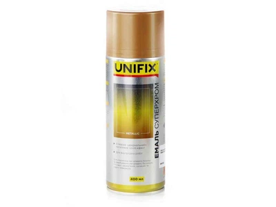 Фарба аерозольна UNIFIX 400мл бронза акрилова Суперхром "Дзеркальна"