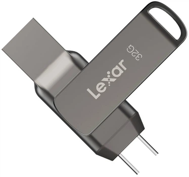Флеш пам'ять USB Lexar JumpDrive Dual Drive D400 32GB USB 3.2/Type-C Silver (LJDD400032G-BNQNG)