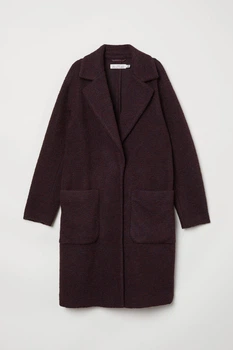Пальто H&M темно-бордовий DXBCC992 S