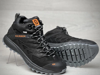 Кросівки шкіряні зимові, черевики спортивні Salomon Dragon Skin Winter Black 41
