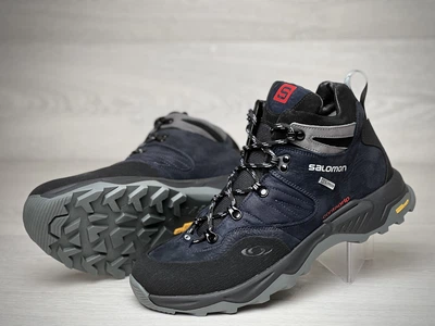 Спортивні шкіряні черевики, кросівки термо Salomon Contagrip Gore-Tex Denim