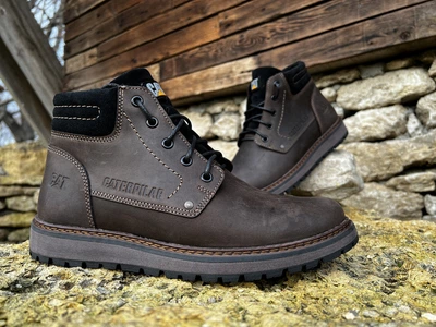 Шкіряні зимові черевики на хутрі CAT Brown Boots 43 (арт. 845232310)