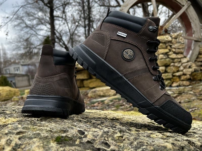 Спортивные кожаные ботинки на меху Timberland Boulder Trail Hiking V1 Olive 45