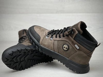 Спортивные кожаные ботинки на меху Timberland Boulder Trail Hiking V2 Olive 42