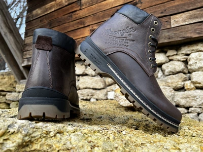 Зимние кожаные ботинки на меху Wrangler Aviator V4 Brown 44