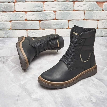 Ботинки кожаные зимние на меху Diesel Cassidy Combat V2 43