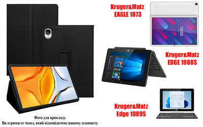 Чехол-подставка CRAYTON для Kruger&Matz EAGLE 1073, EDGE 1088S, Edge 1089S – стиль, защита и ручная сборка, цвет Черный