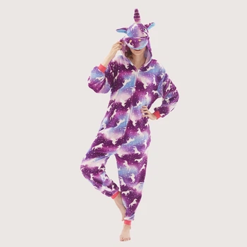 Жіноча кігурумі піжама доросла та підліткова Kigurumi Єдиноріг Нічний Фіолетовий M 155-165 см. (1076)