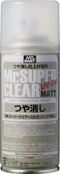 Лак матовий у балоні УФ-фільтром (Mr. Super Clear UV Cut Matt) 170 мл. GSI Creos Mr.Hobby (B523)
