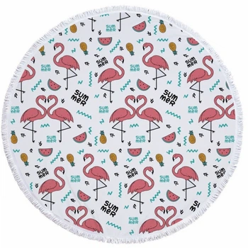 Коврик пляжный с принтом фламинго «Summer Flamingo» Без бренду