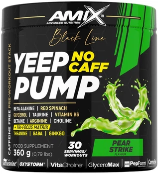 Предтренировочный комплекс Amix Black Line Yeep Pump No Caff порошок 360 г Pear Strike (8594046796772)
