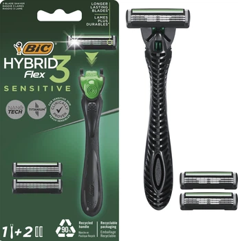 Станок BIC Hybrid 3 Flex Sensitive з 2 змінними касетами (3086123680272)