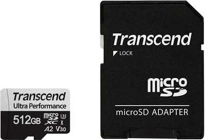 Карта памяти Transcend Ultra Performance 340S microSDXC 512GB UHS-I U3 V30 + SD-адаптер (TS512GUSD340S)