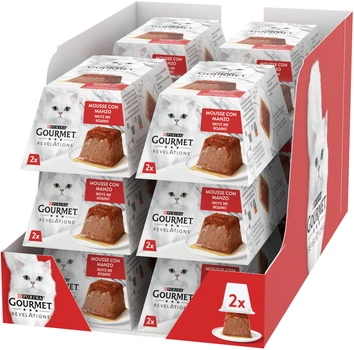 Вологий корм для кішок Gourmet Revelations Мус з яловичиною та соусом 57 г