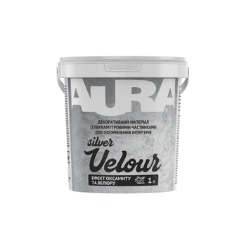 Декоративная акриловая краска Aura Velour Silver покрытие с эффектом бархата 1 л
