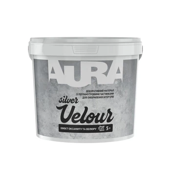 Декоративная акриловая краска Aura Velour Silver покрытие с эффектом бархата 5 л
