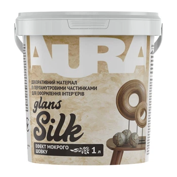 Декоративная акриловая краска Aura Silk Glans покрытие с эффектом мокрый шелк 1 л