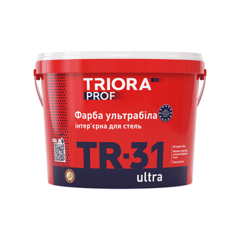 Краска интерьерная Triora Ultra TR-31 для потолка ультрабелая 3 л