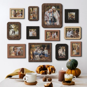 Набор деревянных настенных рамок на 12 фотографий от The Frame Depot Разноцветный (frame_set_12_piece)