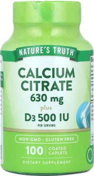 Кальцій (цитрат) + вітамін D3 Nature's Truth Calcium Citrate Plus D3 100 каплет (NTH-10583)