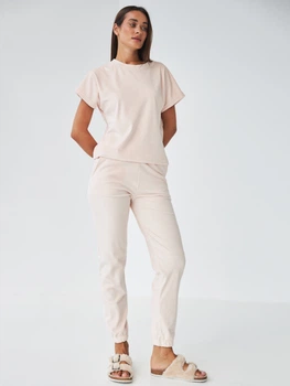 Пижама (футболка + штаны) женская больших размеров BARWA garments 0277/333 XL Персиковая (2112773334263)