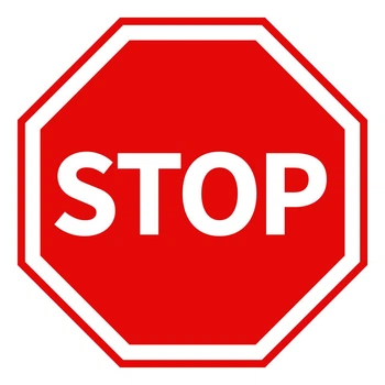Ростовая наклейка "Дорожный знак: СТОП. STOP" - 50 см без контурной обрезки