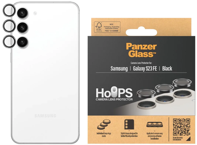 Szkło hartowane Panzer Glass Hoops Camera Lens Protector do Samsung Galaxy S23 FE Black (5711724004605)