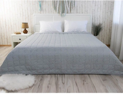 Покривало Руно Soft Line Сіре Полуторне 150х220 см Двостороннє Мікрофібра (360.52_Soft Line)