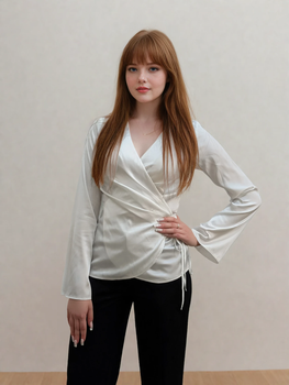 Асиметрична блуза на запах Wear me XS/S Молочний (1_25_109_11865)