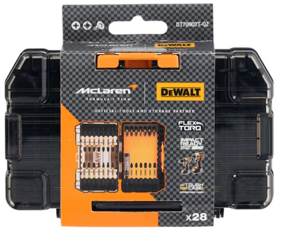 Zestaw końcówek wkrętarskich z udarowym uchwytem DeWalt McLaren 28 szt (DT70902T-QZ)