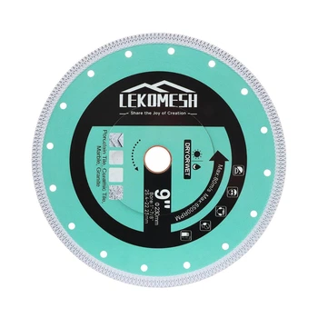 Алмазный диск LEKOMESH 230 мм (9") для плитки, мрамора, гранита - турбо диск X Mesh, тонкий рез, чистый срез