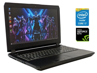 Игровой ноутбук Б-класс Clevo P650RS-G / 15.6" (3840x2160) IPS / Intel Core i7-6820HK (4 (8) ядра по 2.7 - 3.6 GHz) / 16 GB DDR4 / 512 GB SSD NVMe / nVidia GeForce GTX 1070, 8 GB GDDR5, 256-bit / WebCam б/у