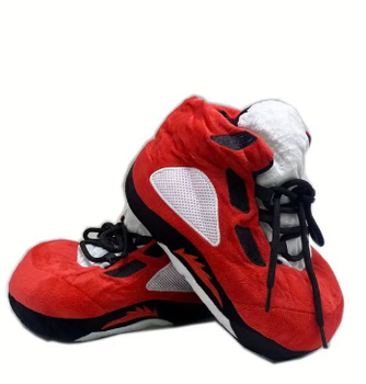 Тапки теплые женские плюшевые Кроссовки красные 34-39