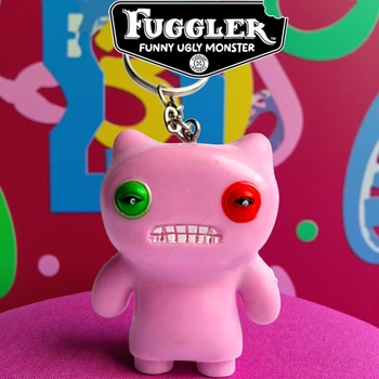 Пластиковый брелок Фуглер Fuggler Funny Ugly Monster (розовый монстр с разноцветными глазами) 7 см (Zuru, коллекционный)