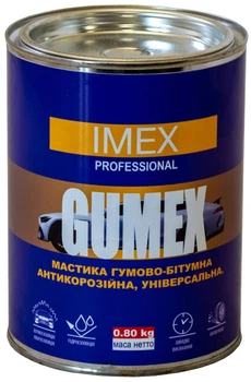 Мастика битумно-резиновая 1 л/0.8 кг IMEX Gumex