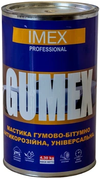 Мастика бітумно-гумова 5 л/4.3 кг IMEX Gumex