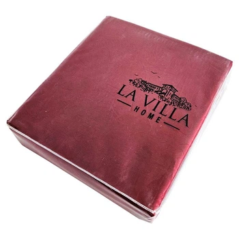 Простыня сатиновая LaVilla на резинке 100x200х30 с наволочкой 50x70 бордовая