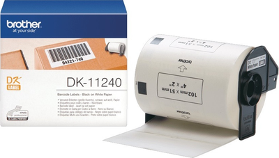 Taśma etykietowa Brother DK-11240 102 mm x 51 mm 600 szt. White/Black (DK11240)