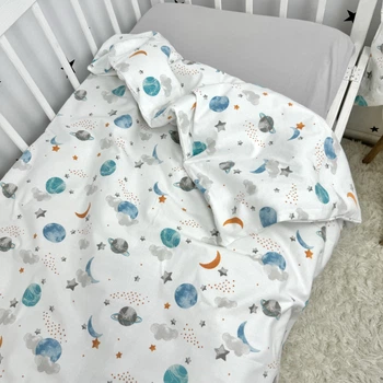 Дитяча тепла підковдра 120х90 см Oh My Kids "Space" блакитний